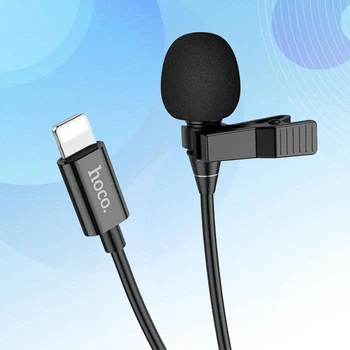 Петличный микрофон Lightning с качественным звуком Lavalier microphone для iPhone Pad iPadPro Hoco LI4
