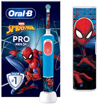 Elektryczna szczoteczka do zębów Oral-b Braun Vitality Pro Kids 3+ Spider-Man + TC