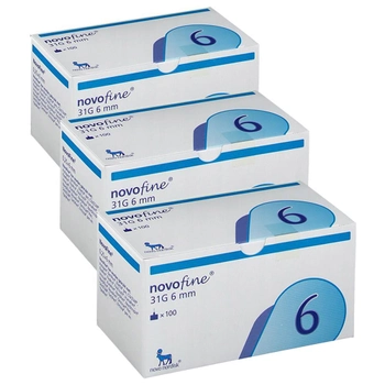Иглы для инсулиновых ручек "Novofine" 6 мм (31G x 0,25 мм), 300 шт.