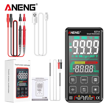 Мультиметр цифровой ANENG 621A Black AC/DC с сенсорным экраном и автоматическим диапазоном