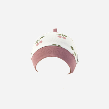Дитяча демісезонна шапка-біні для дівчинки Nicol 204054 37 см Білий/Рожевий (5905601020561)