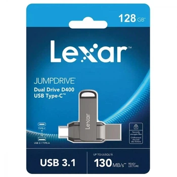 Накопитель OTG LEXAR JumpDrive D400 USB to Type-C 128GB