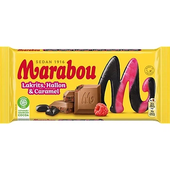 Молочний шоколад Marabou солодка, малина та карамель, 160 г 10879_marabouLakrits
