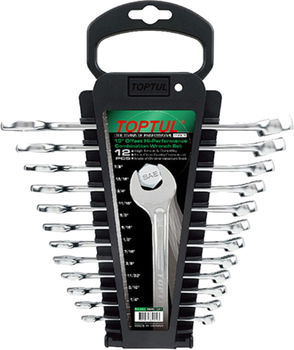 Набор ключей комбинированных Toptul 1/4"-7/8" 12 предметов (GBAC1201)