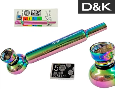 Трубка-вапорайзер для курения D&K Glass Pipe Flute Colorful стеклянная + сетки
