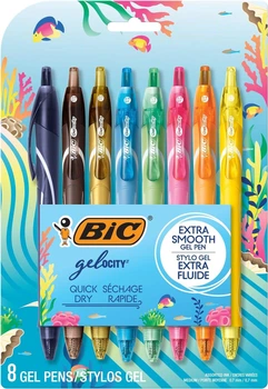 Набор цветных гелевых ручек BIC Gel-Ocity Quick Dry 0.7 мм, 8 шт (‎RGLCGAP8-AST)