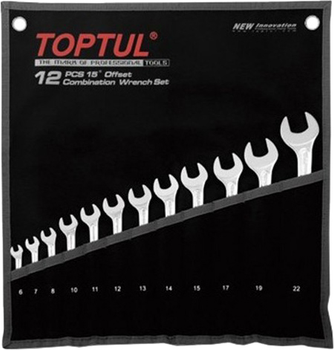 Набор комбинированных ключей Toptul Hi-Performance 6-22 мм 12 предметов (GPAX1202)