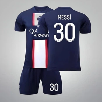 Форма футбольная детская MESSI 30 PSG 2023, 24 размер, 10 лет, 130-135 см, темно-синий-красный цвет