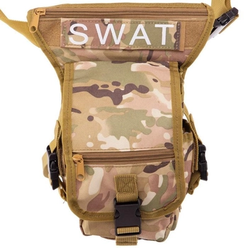 Сумка тактична багатоцільова на стегно Zelart Tactical 5717 об'єм 3 літри Camouflage Multicam