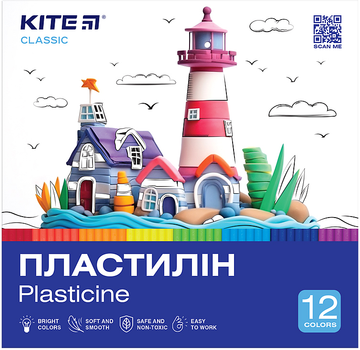 Пластилін Kite Classic 12 кольорів 240 г (K-1086)