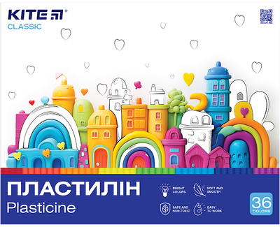 Пластилін Kite Classic 36 кольорів 720 г (K-078)