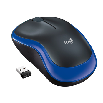 Миша бездротова Logitech M185 Black/Blue (910-002239) синя
