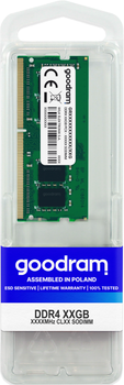 Оперативная память Goodram SODIMM DDR4-3200 16384MB PC4-25600 (GR3200S464L22S/16G)