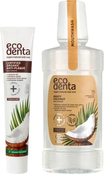 Набор Ecodenta Organic Line Комплексный уход с Кокосовым Маслом Зубная паста 75 мл + Ополаскиватель 250 мл (2770005001187)