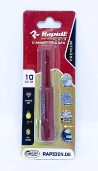 Свердло вакумного паяння RapidE Red Point Diamond bit HEX Shank для керамограніту 10 мм (НФ-00001384)