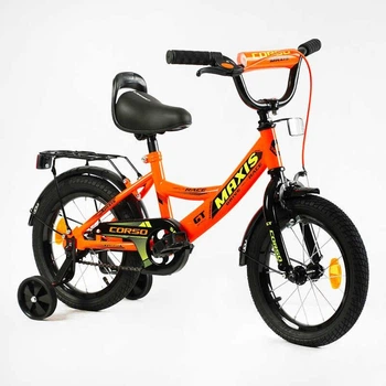 Велосипед дитячий 14" дюймів 2-х колісний "CORSO" MAXIS CL-14703 ручне гальмо, дзвіночок, сидіння з ручкою,