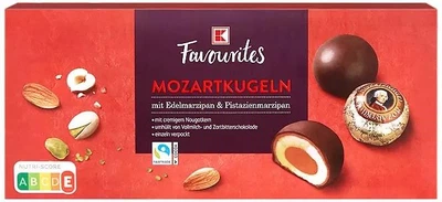 Конфеты Моцарт с фисташково-миндальной нугой K-Favourites Mozart Kugeln пралине в шоколаде 200 г