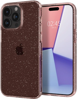 Panel Spigen Liquid Crystal Glitter dla Apple iPhone 15 Pro Różowy kwarc (ACS06702)