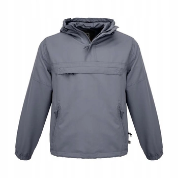Тактична куртка анорак Brandit Summer Windbreaker, водонепроникна літня вітровка, сірий XL