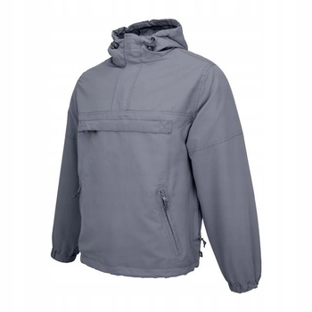 Тактична куртка анорак Brandit Summer Windbreaker, водонепроникна літня вітровка, сірий 4XL