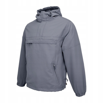 Тактична куртка анорак Brandit Summer Windbreaker, водонепроникна літня вітровка, сірий 5XL