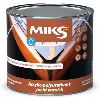 Лак акрил-поліуретан для паркету яхтовий MIKS Color глянець 0,75 л