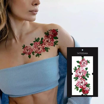Набор временных тату Цветные поины Tattooshka QC-695