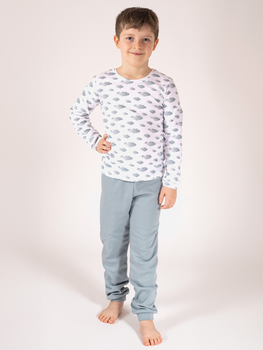 Дитяча піжама для хлопчика Nicol 205036 128 см Білий/Сірий (5905601015307)