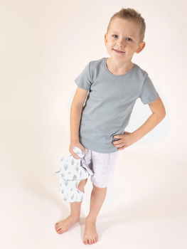 Piżama dziecięca letnia dla chłopca Nicol 205037 110 cm Biały/Szary (5905601015376)