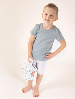 Дитяча літня піжама для хлопчика Nicol 205037 122 см Білий/Сірий (5905601015390)