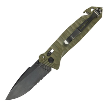 Ніж TB Outdoor CAC S200 Army Knife G10 напівсерейтор (довжина 230 мм, лезо 85 мм), оливковий