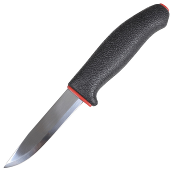 Нож фиксированный Mora 711 (длина: 230мм, лезвие: 102мм), черный/красный(ржавчина на лезвии)