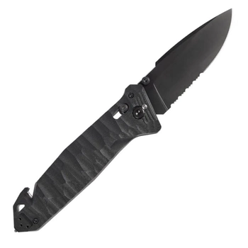 Ніж TB Outdoor CAC S200 Army Knife G10 напівсерейтор (довжина 230 мм, лезо 85 мм), чорний