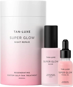Набір для догляду за обличчям Tan-Luxe Super Glow Night Repair Еліксир для обличчя 30 мл + Олія для обличчя 15 мл (5060489790743)