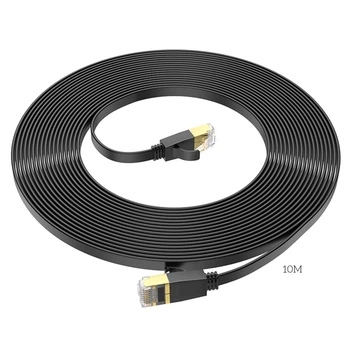 Патч-корд Hoco 10 метров Cat.6 Gigabit Ethernet плоский интернет кабель RJ45 (US07_10m)