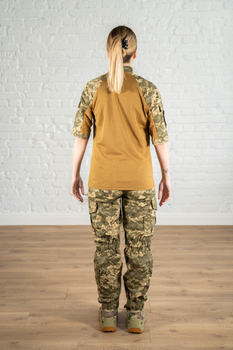 Жіноча армійська форма убакс короткий рукав та штани з кишенями CoolMax ріп-стоп standart Піксель Койот (630) , S