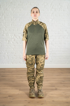 Женская военная форма убакс короткий рукав и штаны с карманами рип-стоп CoolMax standart Пиксель Олива (631) , XL
