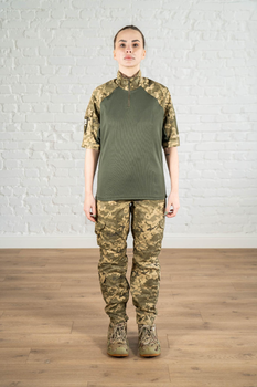 Женская военная форма убакс короткий рукав и штаны с карманами рип-стоп CoolMax standart Пиксель Олива (631) , M