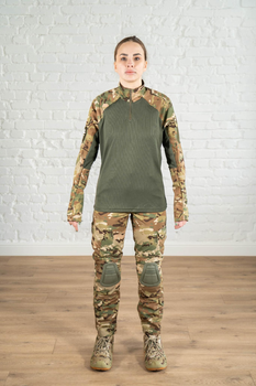 Военная женская форма убакс и штаны с наколенниками рип-стоп CoolMax standart Мультикам Олива (634) , 2XL