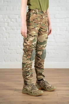 Військові жіночі штани зі вставними наколінниками ріп-стоп Мультикам Олива (672) , S