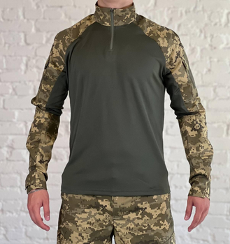 Військовий убакс з довгим рукавом ріп-стоп CoolMax tactical Піксель Олива (507) , 3XL