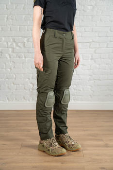 Женские военные брюки со вставными наколенниками рип-стоп Олива (675) , M
