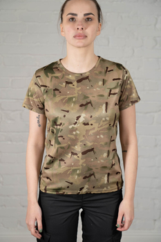 Жіноча тактична футболка CoolMax камуфльована tactical Мультикам (663) , S