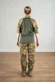 Женская военная форма убакс короткий рукав и штаны с карманами рип-стоп CoolMax standart Пиксель Олива (631) , 3XL
