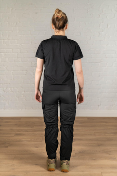 Військова жіноча форма поло та штани CoolMax ріп-стоп standart Чорна (640) , XL
