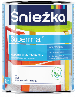 Эмаль акриловая Supermal белый глянец 2.5 л