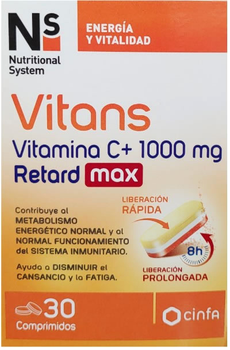 Kompleks witamin i minerałów NS Vitans Vitamin C+ 1000 Mg Retard Max 30 caps (8470002074866)