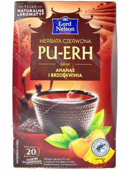 Чай красный Пуэр Lord Nelson с ананасом и персиком в пакетиках Pu-erh 20 шт