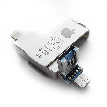 Флеш пам'ять 8Gb T&G 3.0 Metall 004 - Lightning+micro