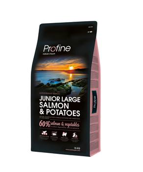 Profine Сухой корм для щенков и молодых собак крупных пород Junior Large Salmon с лососем и картофелем
